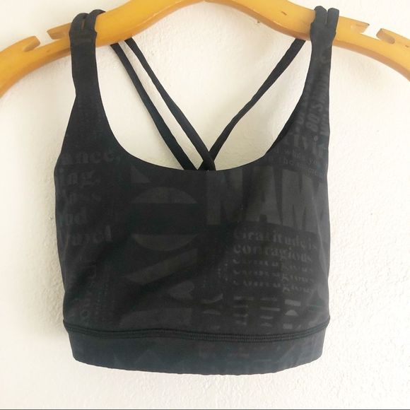 lululemon athletica Other - Lululemon Gratitude logo Black sport bra size 4